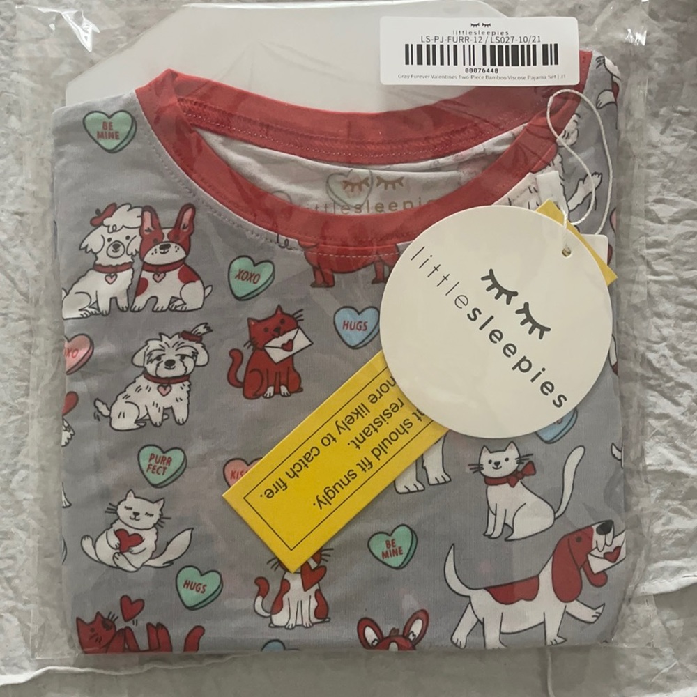 Gray Furever Valentine Little Sleepies Pajamas